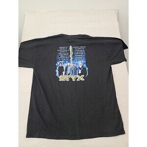Vintage Styx Cyclorama Album Promo Rock Band Graphic Tee Shirt (Black) Size XL